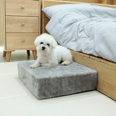 DING DONG PET 寵物用柔軟超細纖維海綿階梯, 1個, 灰色