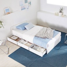 파로마 로벤2 통서랍 수납침대 프레임 + 6회전 본넬 매트리스, 화이트