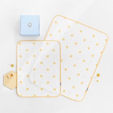 맘스네이처 유아용 대나무 밤부 뱀부 리버시블 방수요 양면 Y 또용 세트, 1세트