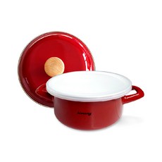 kimony IH爐適用雙耳湯鍋, 22 x 16.5 x 13 厘米, KM-15W 紅色