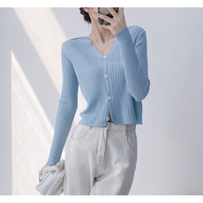 女性羅紋開襟衫 H 12644