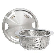 Livingglory 韓國製水槽排水口濾網 + 蓋子組合, 銀色, 1套
