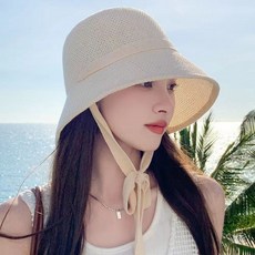 맙소샵 린넨끈 사이즈조절 벙거지 밀짚모자 HR448