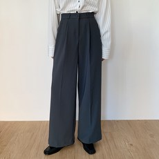 Tomatofactory 女款 Retina 褶飾寬版直筒西裝褲 基本款