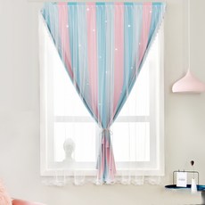 알럽홈 벨크로 부착 이중 판타지 스타 커튼