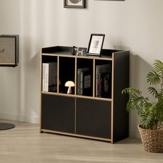 베이지메이트 콘티 슬림 모듈 멀티 수납장 800 방문설치, 블랙우드