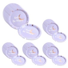 PARTYHAE 感性派對盤 微笑開心 18cm, 10個, 5套