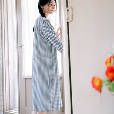 TERAWOOD 蜜桃絨格紋連身裙