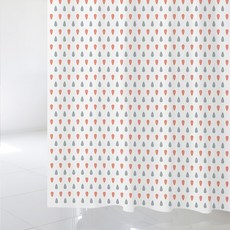 北歐風格浴簾 +不鏽鋼掛鉤 12入+窗簾桿 白色, SC355款, 1套, 混色系