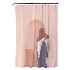 Maket Gamseong 莫蘭迪設計防水浴簾, 1, 1個