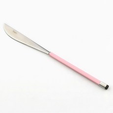 Bogen 方形雙色銀色餐具餐刀, 1個, 粉紅色 + 銀色