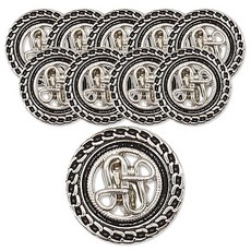 Button King 東大門鈕扣王 奢華2 美拉科特鈕扣 23mm, 鎳黑色, 10個