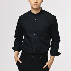 男款中國領棉混紡常規版型長袖襯衫