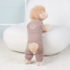 AMYLOVESPET 狗狗LA幼熊刷毛連身衣, 棕色