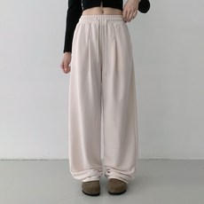 Planday 女款Sally褶飾寬版運動褲