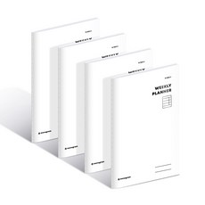 Monogram 16週每週計畫本 MG-0046, 純白色, 4個