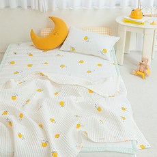 쉬즈홈 국내제조 유아용 인견 워싱 여름 이불겸패드, 문라이크블루