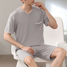 Bonaraon 男士莫代爾V領短袖睡衣套裝