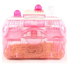 에이스펫 크리스탈존 2층 햄스터 케이지, 핑크, 1개