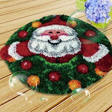 刺繡鉤針 + 網格 + 毛線 + 圖案 4件組, 1套, ZD020快樂聖誕老人