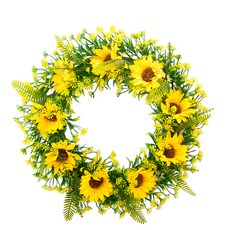 Gomjihome 人造向日葵3件組花環 大, 混合色