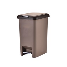 스타 원터치 발판 사각 휴지통 8L, 브라운, 1개