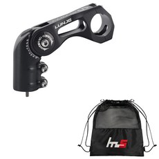 LUNJE 自行車把立 31.8 x 90 mm + 獨家袋套組 CYYP-100-2PU, 黑色（莖）, 1套