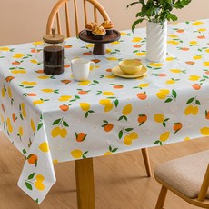 LCW HOME 膠面防水橘檸桌巾, 橘子 + 檸檬, 180 x 140cm, 1條