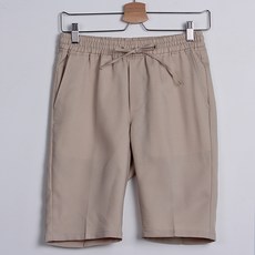 BBAEBBAE 女款腰部鬆緊帶五分直筒短褲