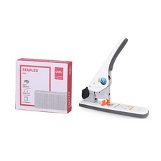 deLi 裝訂大訂書機23/23針E0485+專用兼容芯E0017, 白色的, 1套