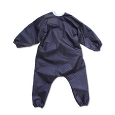 Soabe 幼兒全身美術罩衫 + 防水收納袋套組, 海軍藍 + 紅色圓點