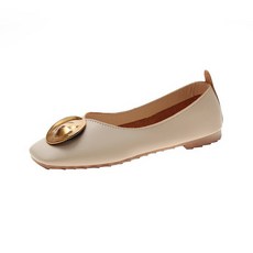 여성용 모던하고 심플한 골드 플레이트 플랫슈즈 단화