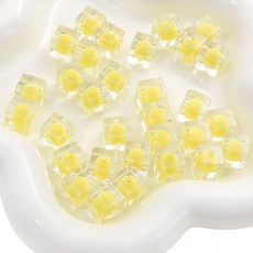알로데 시럽 스퀘어 투명 반투명 DIY 비즈 10 x 10 mm 10p, 04 옐로우 투명, 5개
