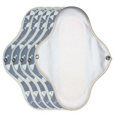 WIZLLY 棉質衛生棉 加長護墊 無防水 迷彩灰, 1入, 5個