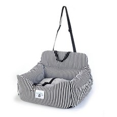 몬스펫 반려동물 차량용 여행 폭신 쿠션 카시트, 굵은 스프라이프 블랙, 1개