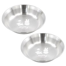 白色米菲不銹鋼圓形碗 大 182mm, 混色, 2個