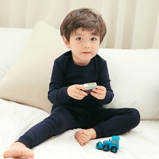 배냇베이비 아동용 데일리솔리드 긴팔 실내복 세트