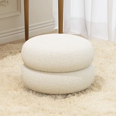 라라하우스 밀러 부클레 원형 스툴 Small, 크림, 1개