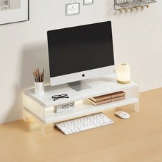 더플로우커머스 데이톤 밸런스 아크릴 데스크 스탠드 모니터 받침대, 화이트 2단