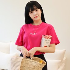 루나걸 여성용 통기성 파리스 17수 나염 라운드티 L24SMT060304