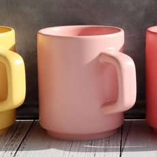 啞光陶瓷彩虹馬克杯 350ml, 寶寶粉, 2個