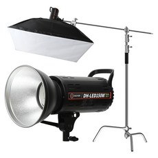 대한 스튜디오 인물 음식 제품 인테리어 라이브 방송 촬영 조명 지속광 썬빔라이트 150W + 소프트박스 C스탠드 세트, 1세트, SUN-SET-04