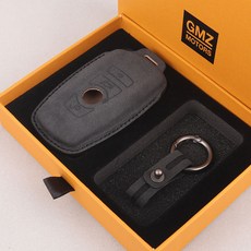 GMZ MOTORS 汽車鑰匙殼 汽車皮革智能鑰匙殼 Alcantara, 黑色, BMW 3/4鍵 BM01