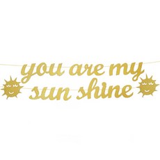 Lucid Lab 太陽生日快樂掛旗, 1套, 金黃色