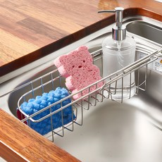 第一次生活 伸縮式菜瓜布架, 銀, 1個