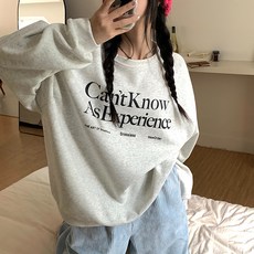 마켓에이 여성용 심플 레터링 기모 맨투맨 T24FW3-A1330