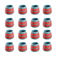 每日生活 防滑矽膠椅腳套, 16個, 線條紅