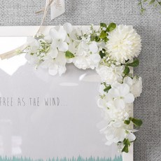 flowertree L型裝飾人造花 20cm, 白色, 1個