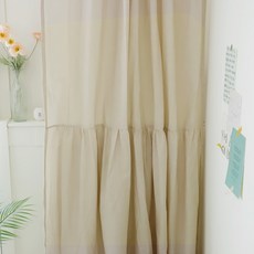 CASA VERDE Uu 荷葉邊遮蔽窗簾, 暖沙色