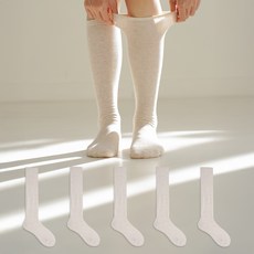 socks factory 女款純色及膝襪 5雙
